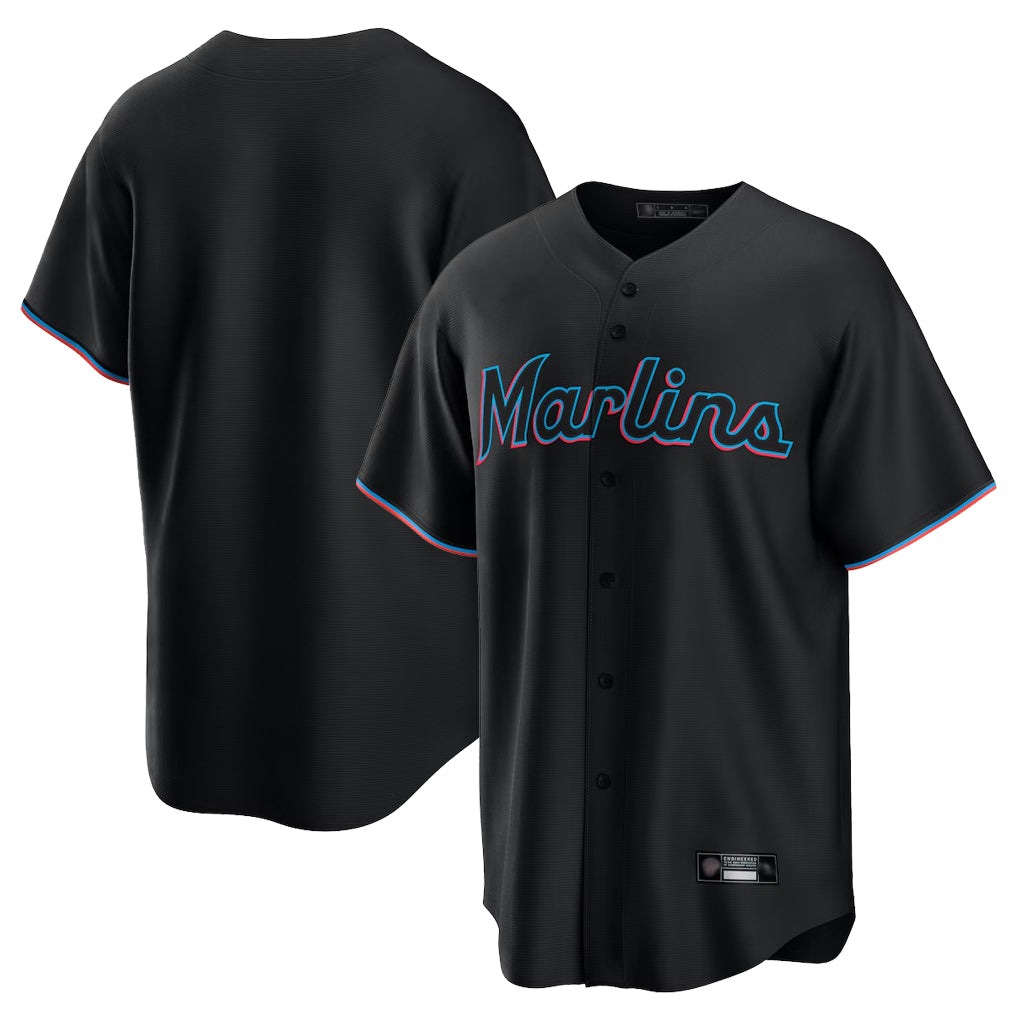 Friene M.Marlins ## Marlins Blank Player Black  Home Game Stitched Jerseys