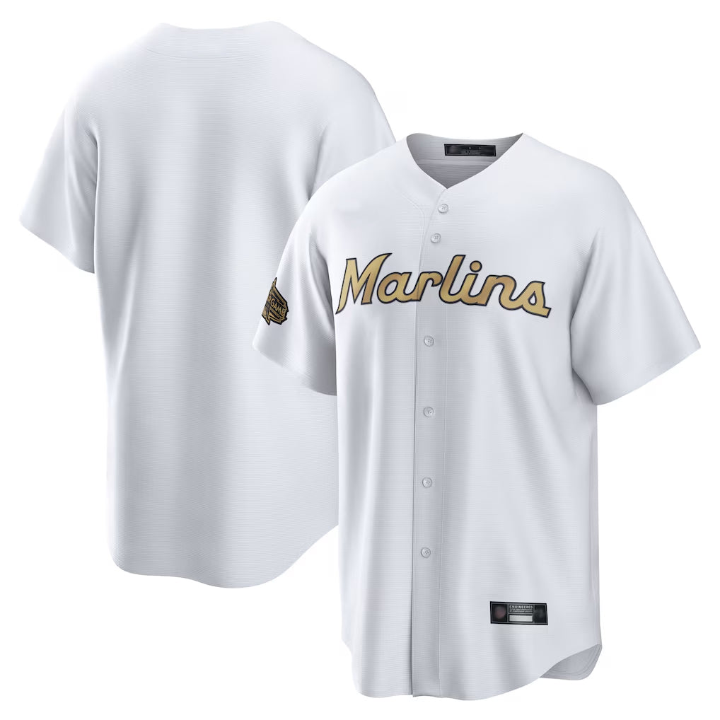 Friene M.Marlins ## Marlins Blank Player Gold  Home Game Stitched Jerseys