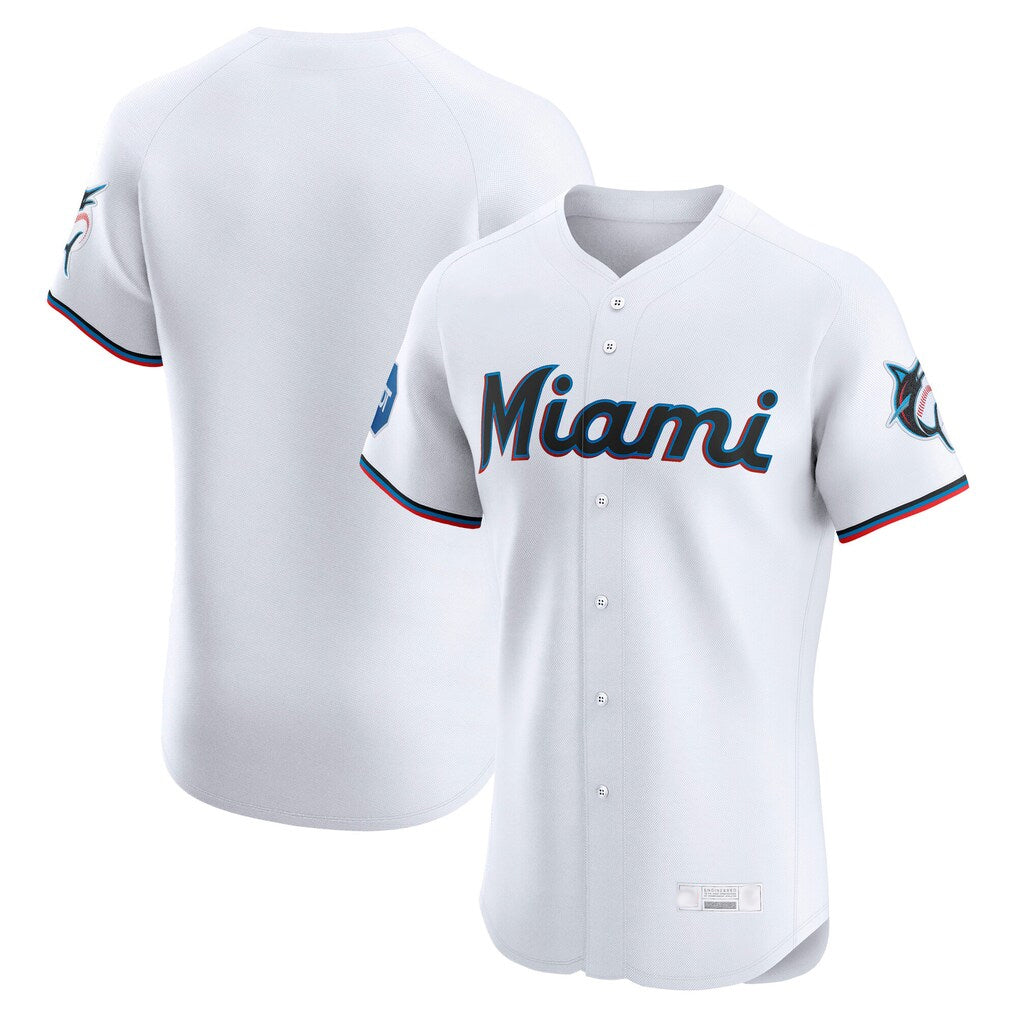 Friene M.Marlins ## Marlins Blank Player White  Home Limited Elite Stitched Jerseys
