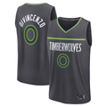 Friene M.Timberwolves #0 Donte DiVincenzo Charcoal Fast Break Replica Player Stitched Jerseys - Statement Edition