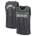 Friene M.Timberwolves #1 Terrence Shannon Jr. Anthracite Fast Break Replica Stitched Jerseys - Statement Edition