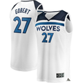 Friene M.Timberwolves #27 Rudy Gobert White Fast Break Replica Player Stitched Jerseys - Association Edition