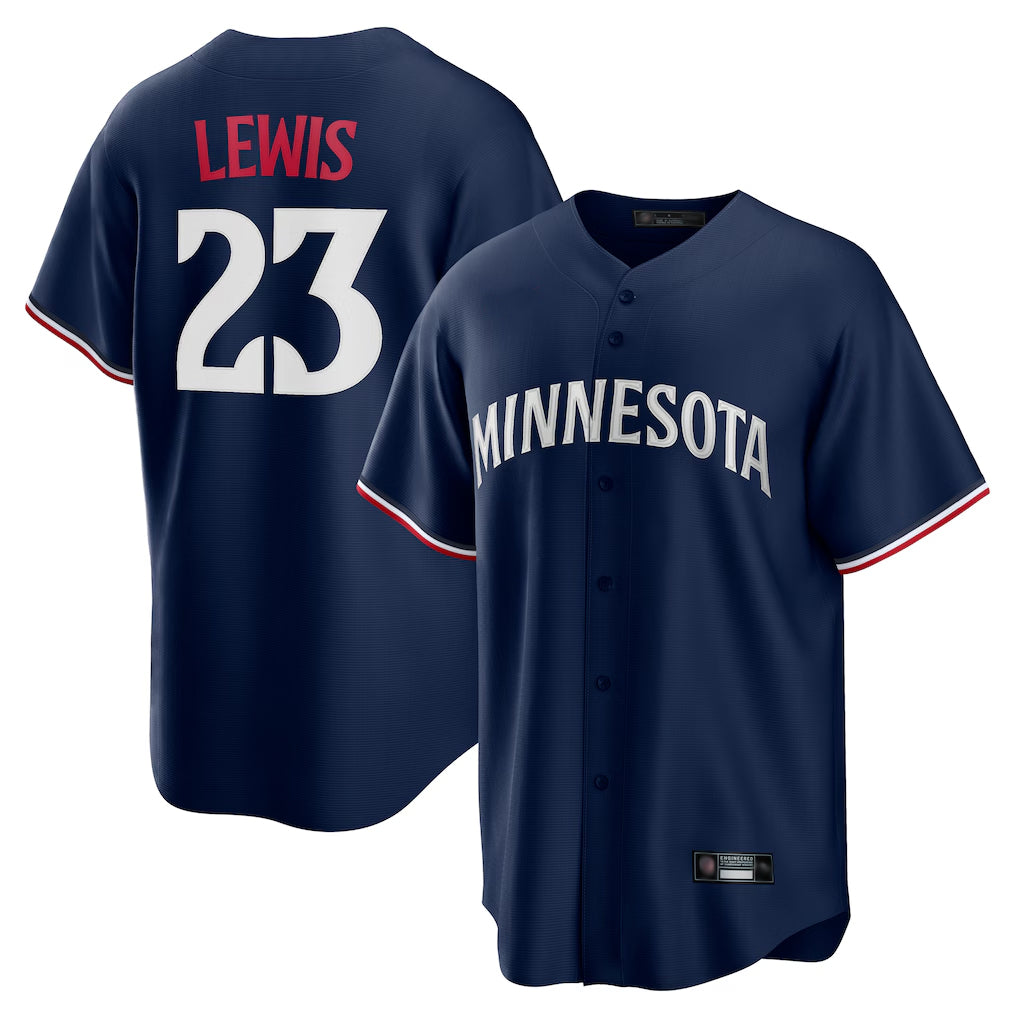 Friene M.Twins #23 Royce Lewis Player Navy Replica Alternate Home Stitched Jerseys