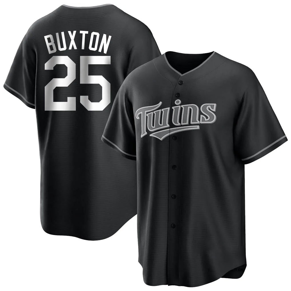 Friene M.Twins #25 Byron Buxton Player Black Home Game Stitched Jerseys