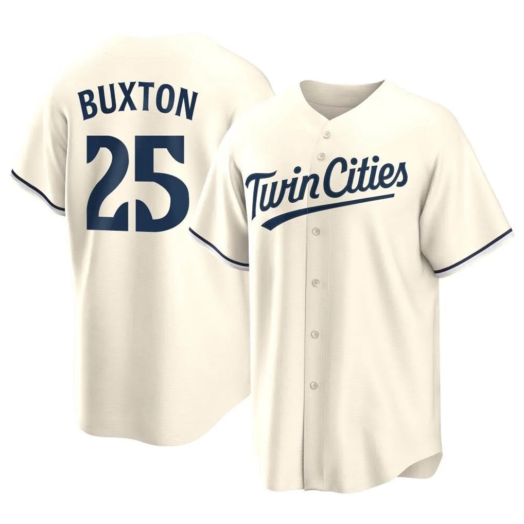 Friene M.Twins #25 Byron Buxton Player Cream Game Limited Home Stitched Jerseys