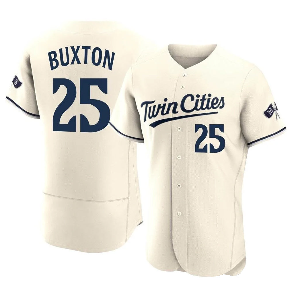 Friene M.Twins #25 Byron Buxton Player Cream Home Limited Elite Stitched Jerseys