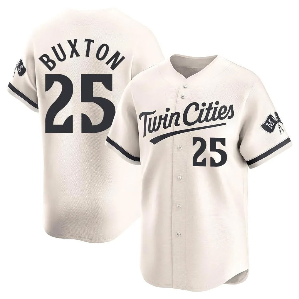 Friene M.Twins #25 Byron Buxton Player Cream Home Limited Stitched Jerseys