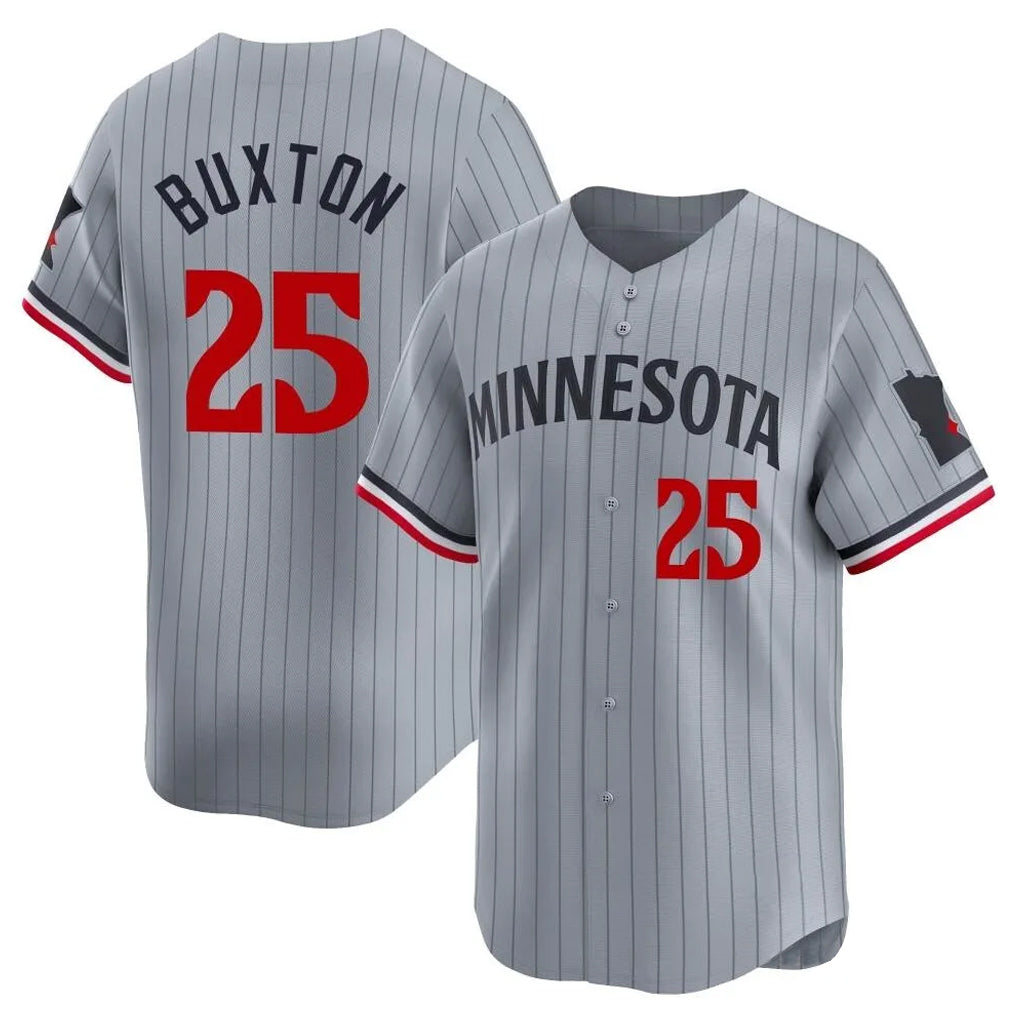 Friene M.Twins #25 Byron Buxton Player Gray Home Limited Stitched Jerseys
