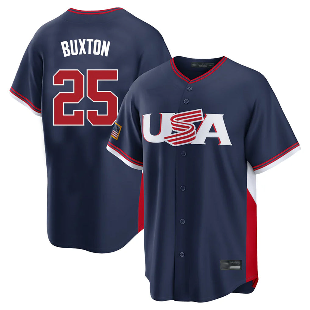 Friene M.Twins #25 Byron Buxton Player Navy USA 2026 World Classic Limited Home Stitched Jerseys