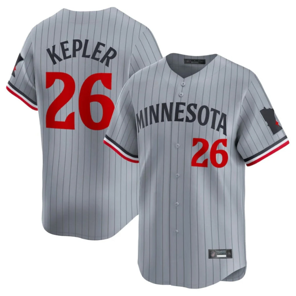Friene M.Twins #26 Max Kepler Player Gray Home Limited Stitched Jerseys