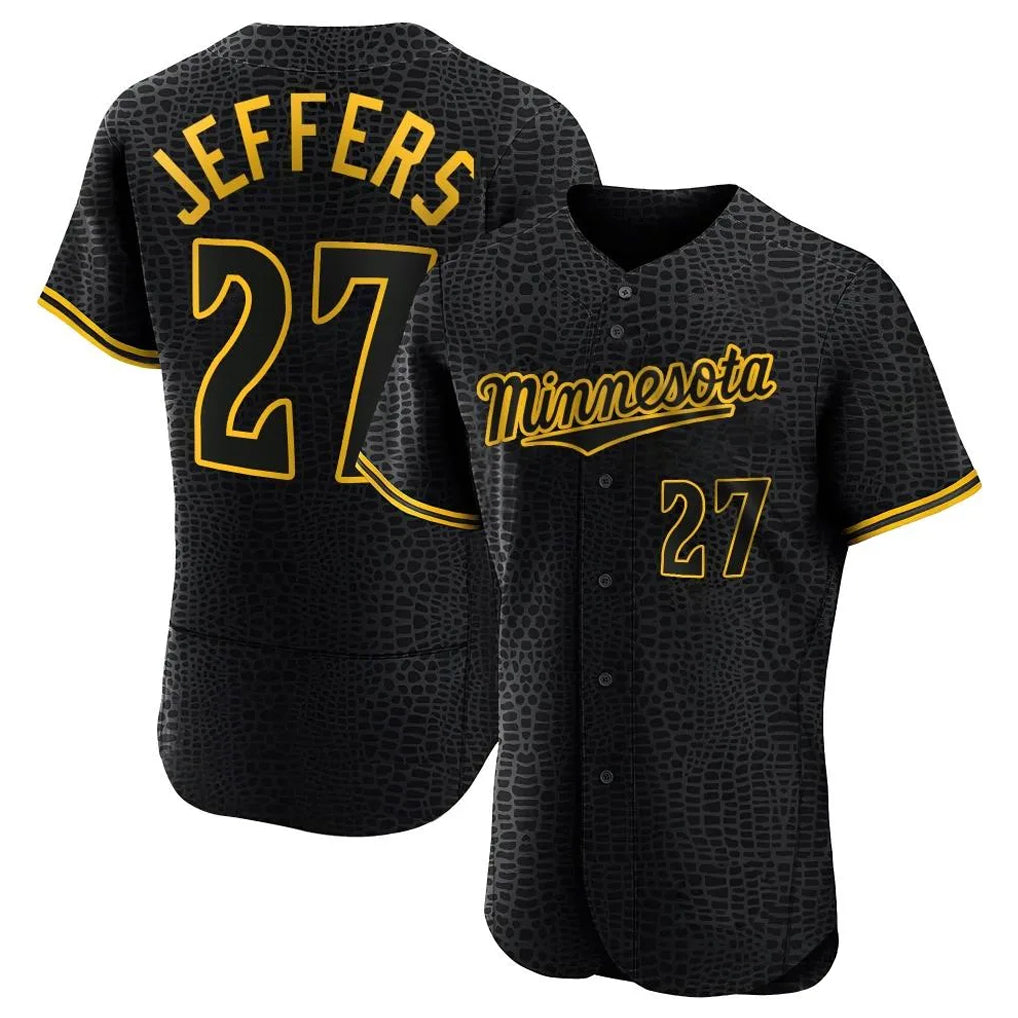 Friene M.Twins #27 Ryan Jeffers Player Black Snake Skin City Home Limited Elite Stitched Jerseys