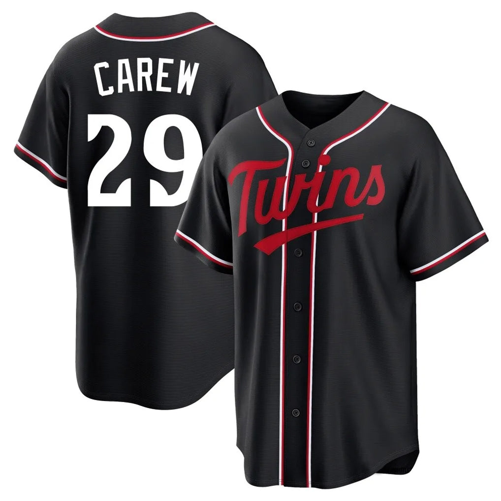 Friene M.Twins #29 Rod Carew Player Black Fashion Out Home Limited Stitched Jerseys