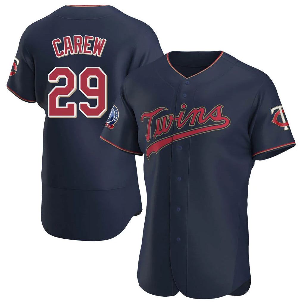 Friene M.Twins #29 Rod Carew Player Navy 60th Home Limited Elite Stitched Jerseys