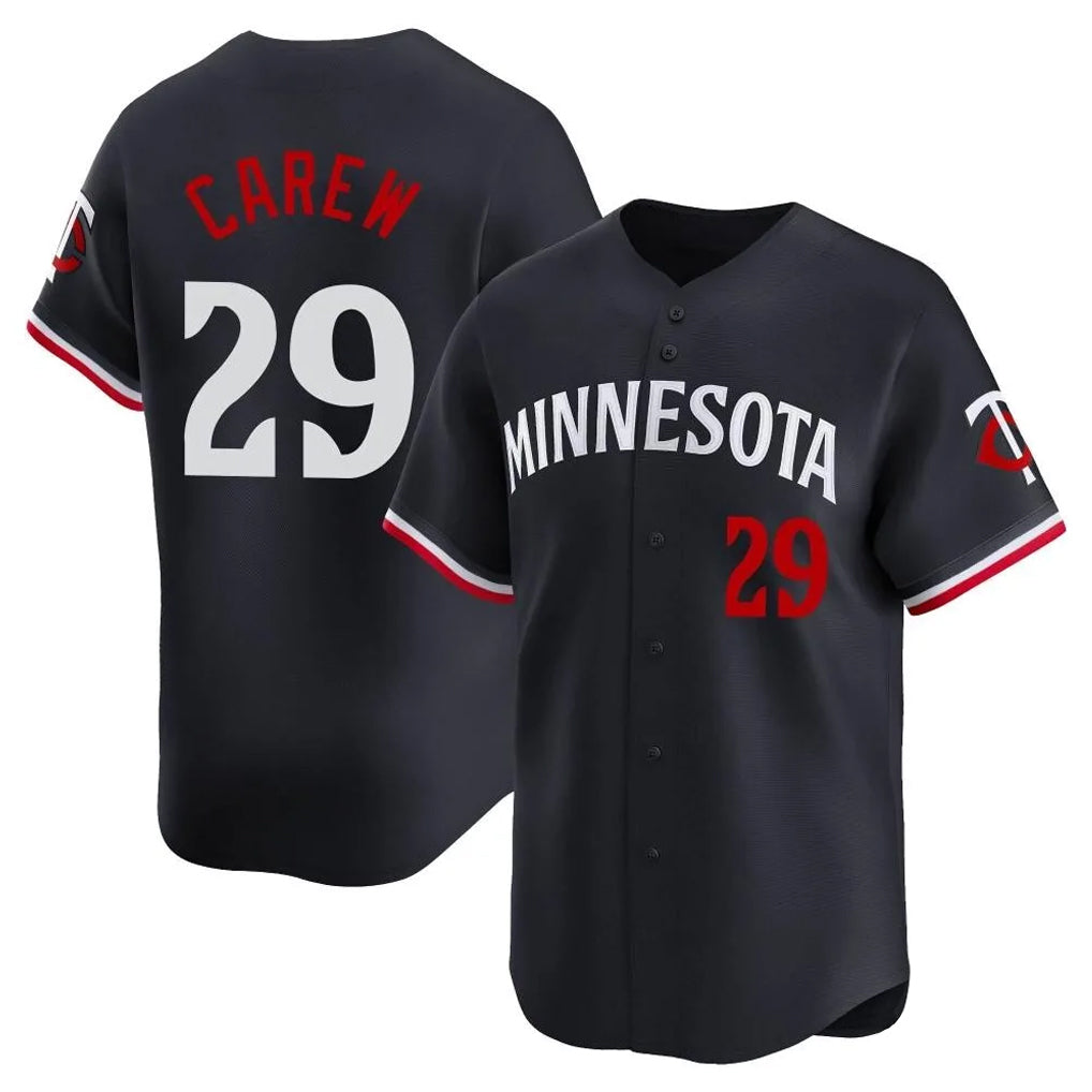 Friene M.Twins #29 Rod Carew Player Navy Home Limited Stitched Jerseys