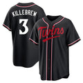 Friene M.Twins #3 Harmon Killebrew Player Black Fashion Out Home Limited Stitched Jerseys