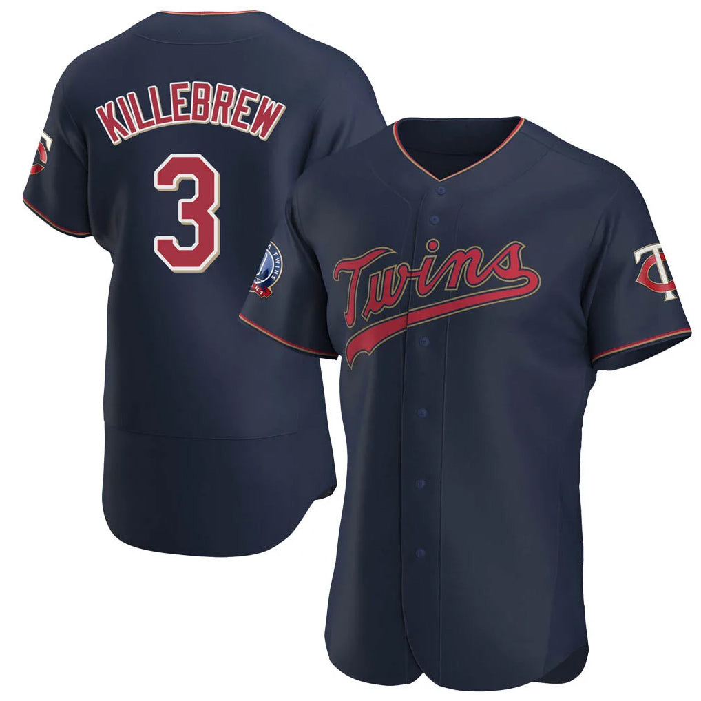 Friene M.Twins #3 Harmon Killebrew Player Navy 60th Home Limited Elite Stitched Jerseys
