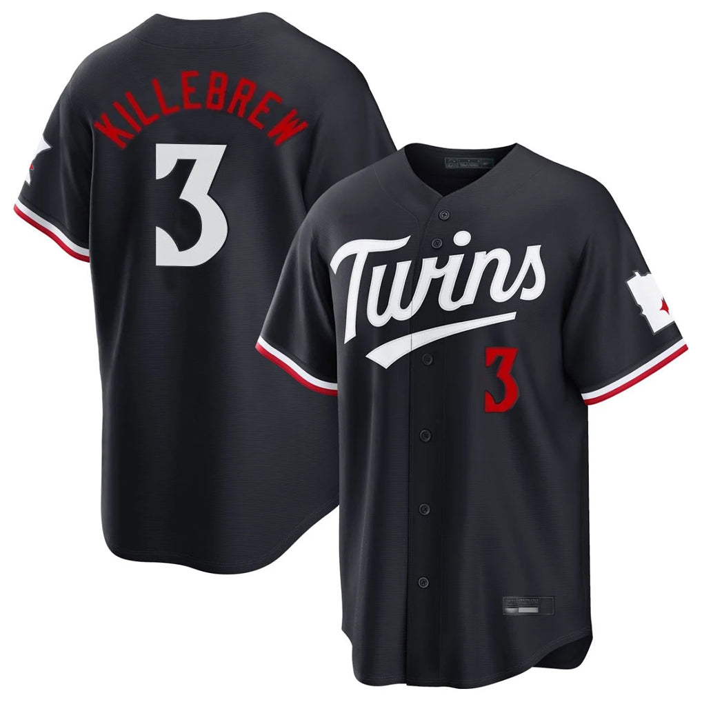 Friene M.Twins #3 Harmon Killebrew Player Navy Home Game Stitched Jerseys