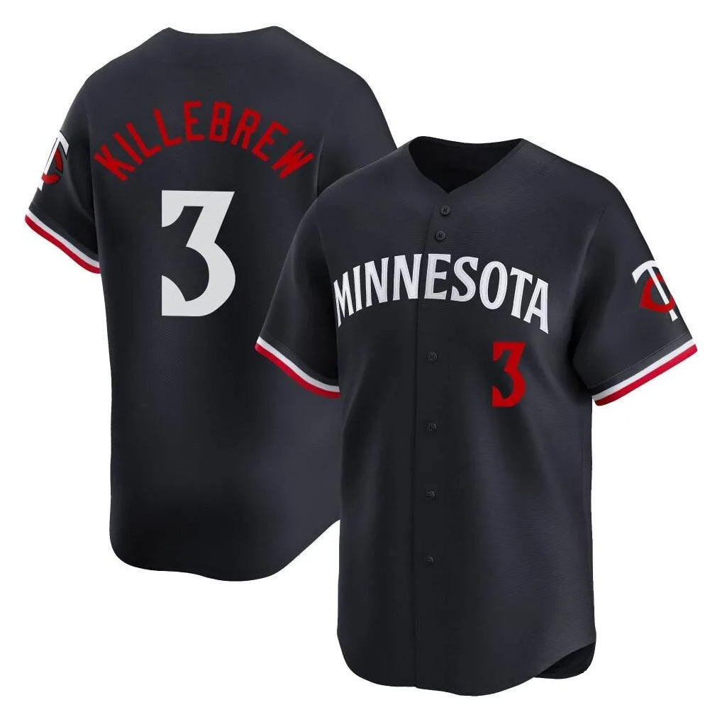Friene M.Twins #3 Harmon Killebrew Player Navy Home Limited Stitched Jerseys