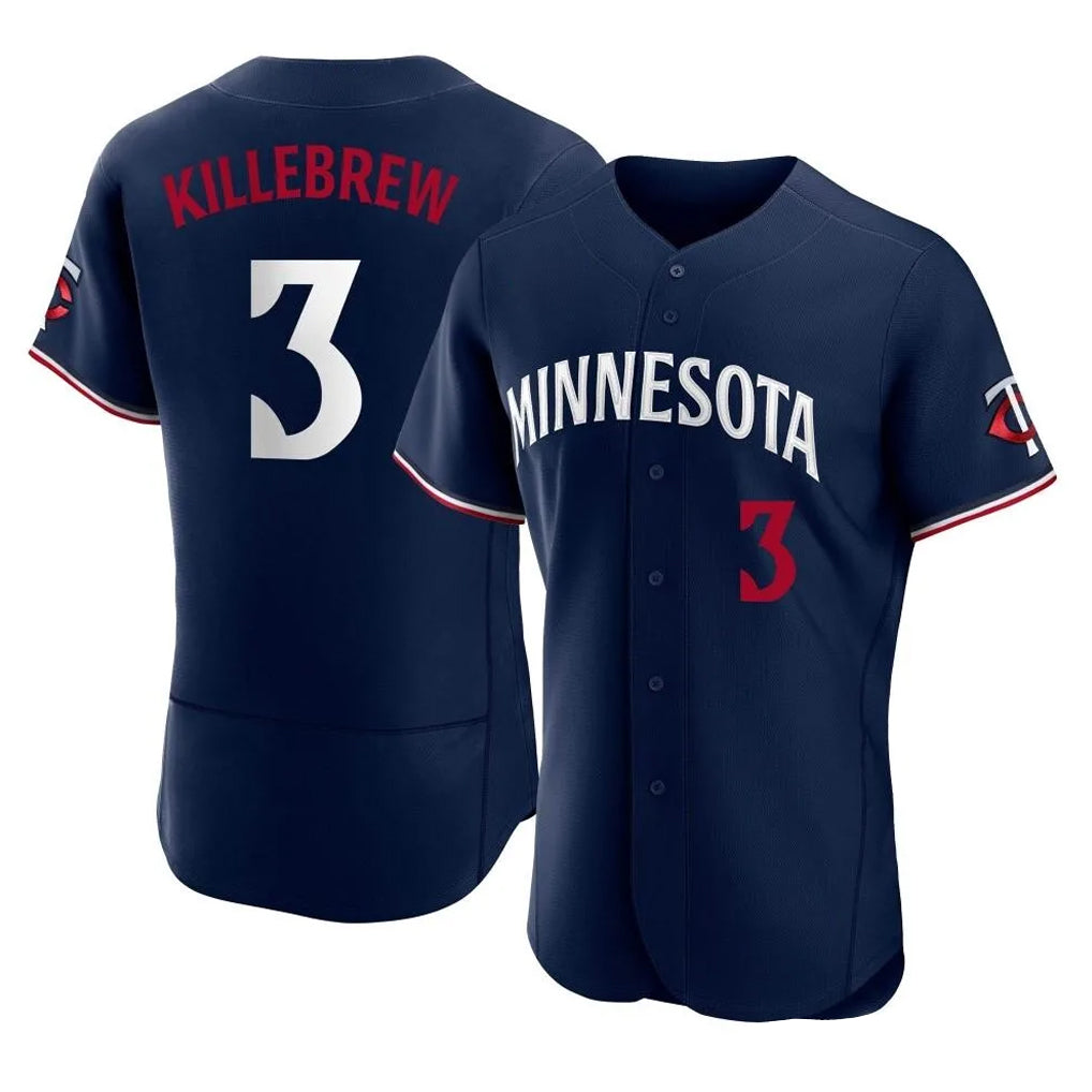 Friene M.Twins #3 Harmon Killebrew Player Navy Replica Home Limited Elite Stitched Jerseys