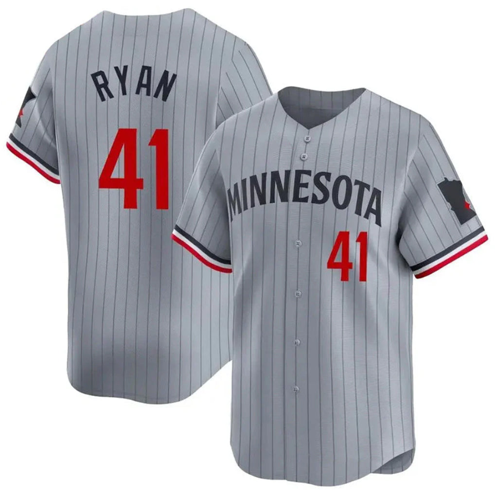 Friene M.Twins #41 Joe Ryan Player Gray Home Limited Stitched Jerseys
