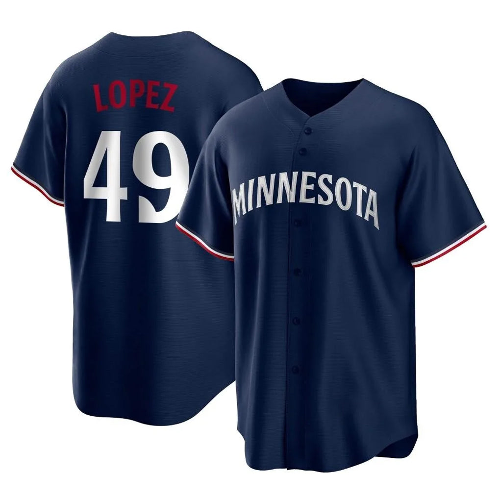 Friene M.Twins #49 Pablo Lopez Player Navy Replica Alternate Home Stitched Jerseys