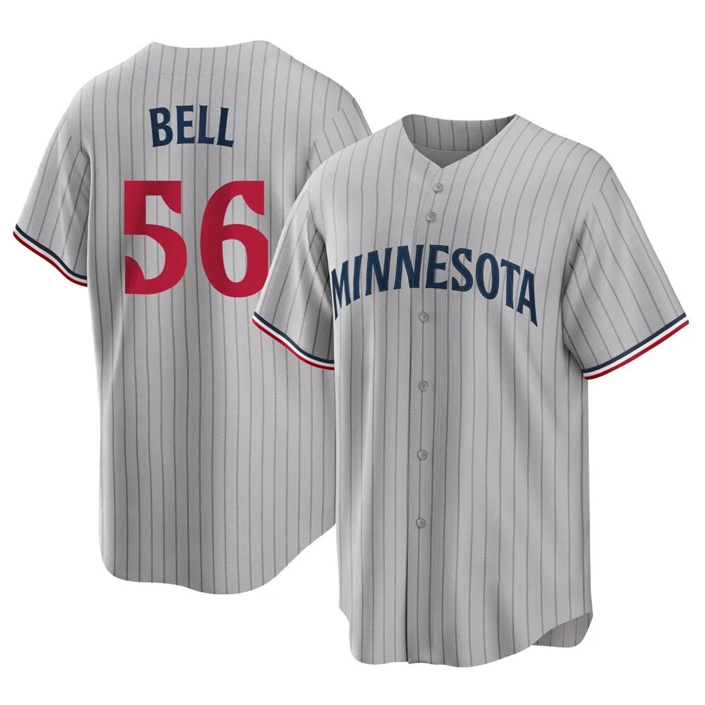 Friene M.Twins #56 Josh Bell Player Gray Game Limited Home Stitched Jerseys