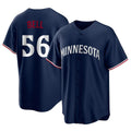 Friene M.Twins #56 Josh Bell Player Navy Replica Alternate Home Stitched Jerseys