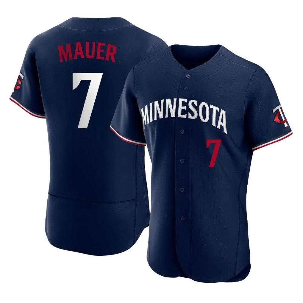 Friene M.Twins #7 Joe Mauer Player Navy Replica Home Limited Elite Stitched Jerseys