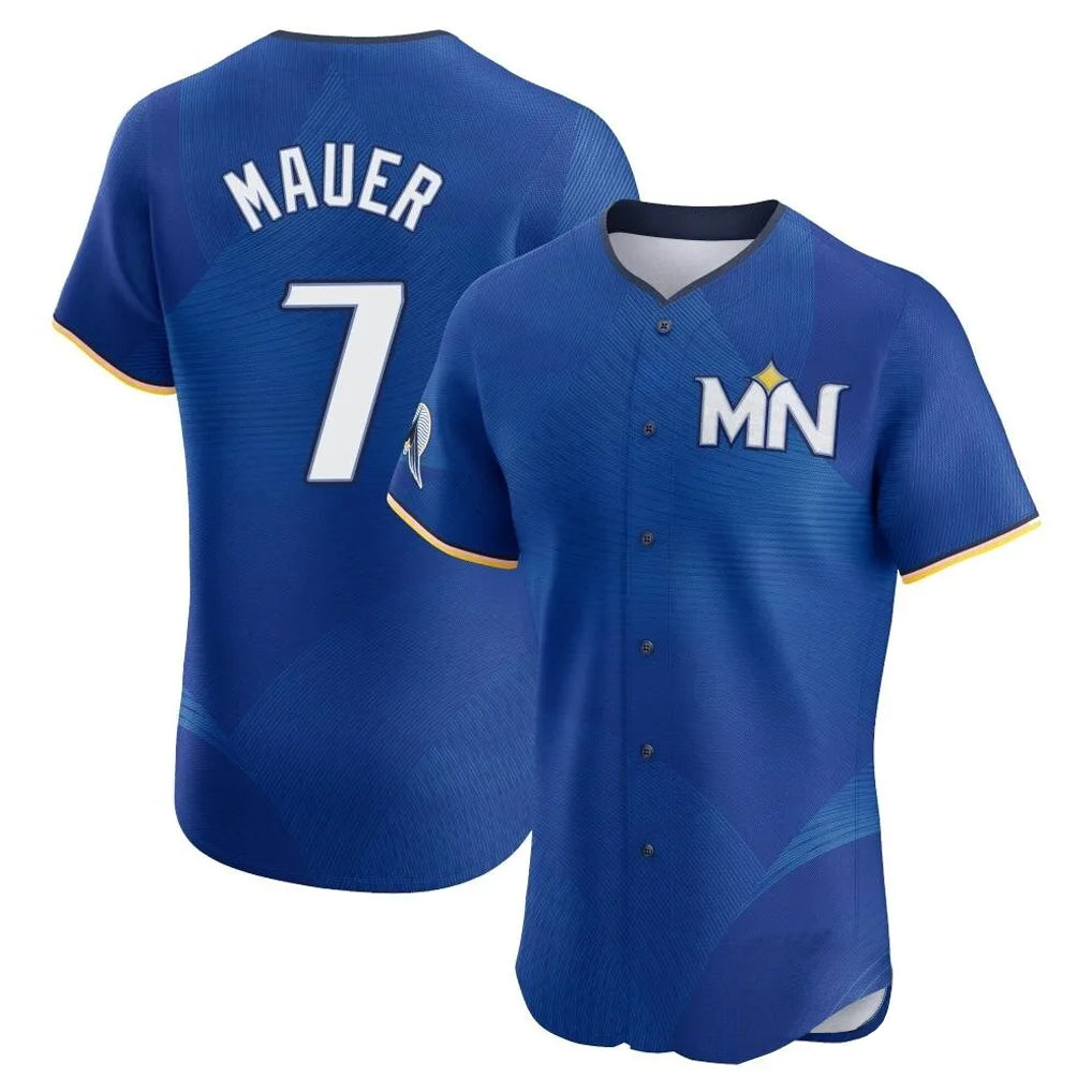 Friene M.Twins #7 Joe Mauer Player Royal City Connect Limited Elite Home Stitched Jerseys