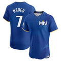 Friene M.Twins #7 Joe Mauer Player Royal City Connect Limited Elite Home Stitched Jerseys