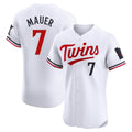 Friene M.Twins #7 Joe Mauer Player White Home Limited Elite Stitched Jerseys