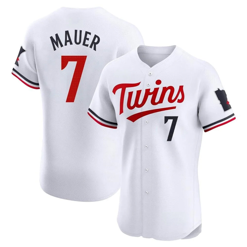 Friene M.Twins #7 Joe Mauer Player White Home Limited Elite Stitched Jerseys
