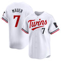 Friene M.Twins #7 Joe Mauer Player White Home Limited Stitched Jerseys