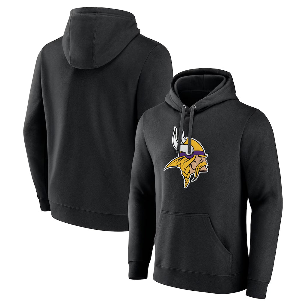 Friene M.Vikings Black LOGO Pullover Hoodies Limited Game Blank Player Stitched Jerseys