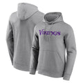Friene M.Vikings Gray LOGO Pullover Hoodies Home Game Blank Player Stitched Jerseys
