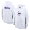 Friene M.Vikings White LOGO Pullover Hoodies Home Game Blank Player Stitched Jerseys