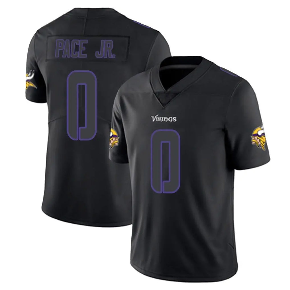 Friene M.Vikings #0 Ivan Pace Jr. Player Black Impact LImited Home Game Stitched Jerseys