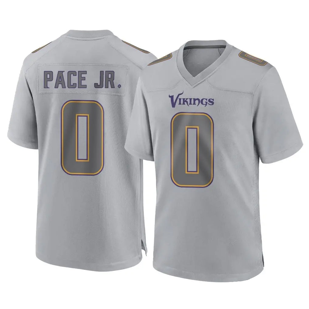 Friene M.Vikings #0 Ivan Pace Jr. Player Gray Atmosphere Fashion Home Game Stitched Jerseys