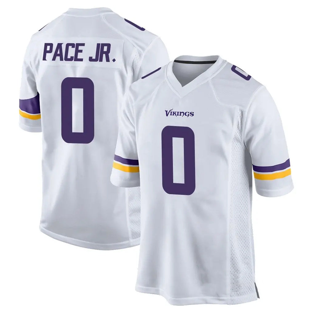 Friene M.Vikings #0 Ivan Pace Jr. Player White Home Game Stitched Jerseys