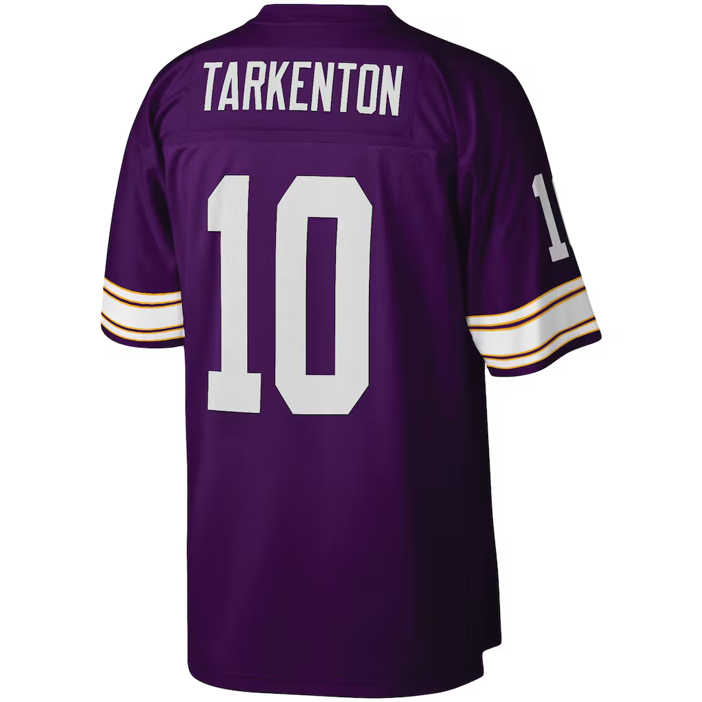 Friene M.Vikings #10 Fran Tarkenton Mitchell & Ness Purple Legacy Replica Stitched Jerseys