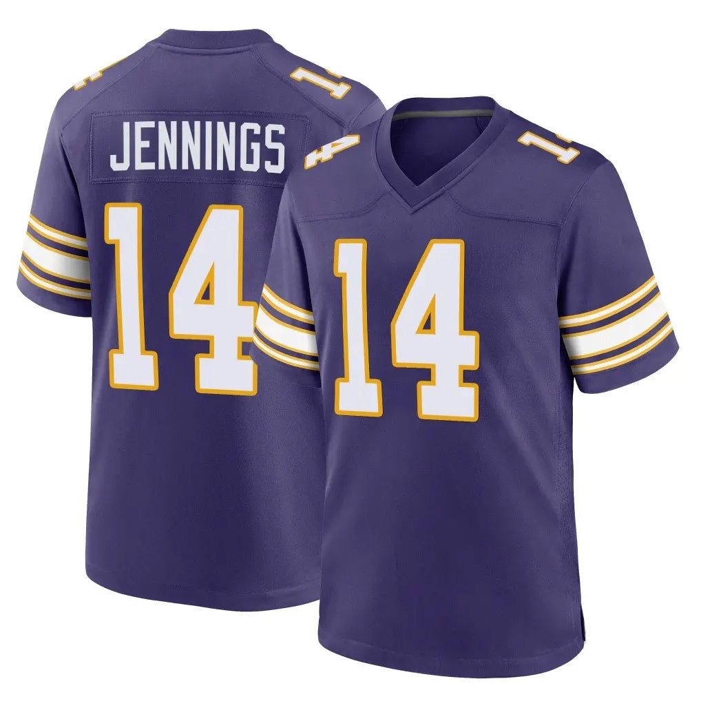 Friene M.Vikings #14 Jauan Jennings Player Purple Classic Home Game Stitched Jerseys