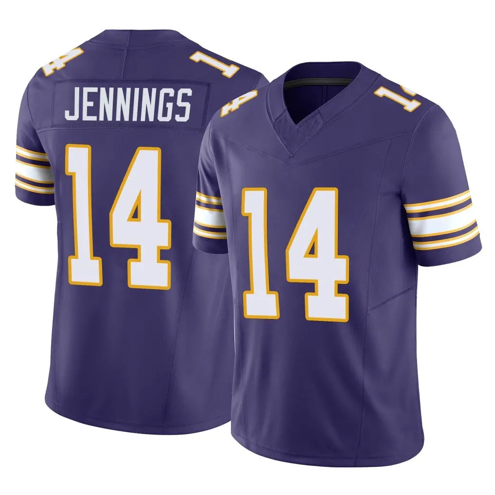 Friene M.Vikings #14 Jauan Jennings Player Purple Limited Classic Vapor F.U.S.E. Home Game Stitched Jerseys