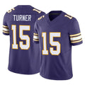 Friene M.Vikings #15 Dallas Turner Player Purple Limited Classic Vapor F.U.S.E. Home Game Stitched Jerseys