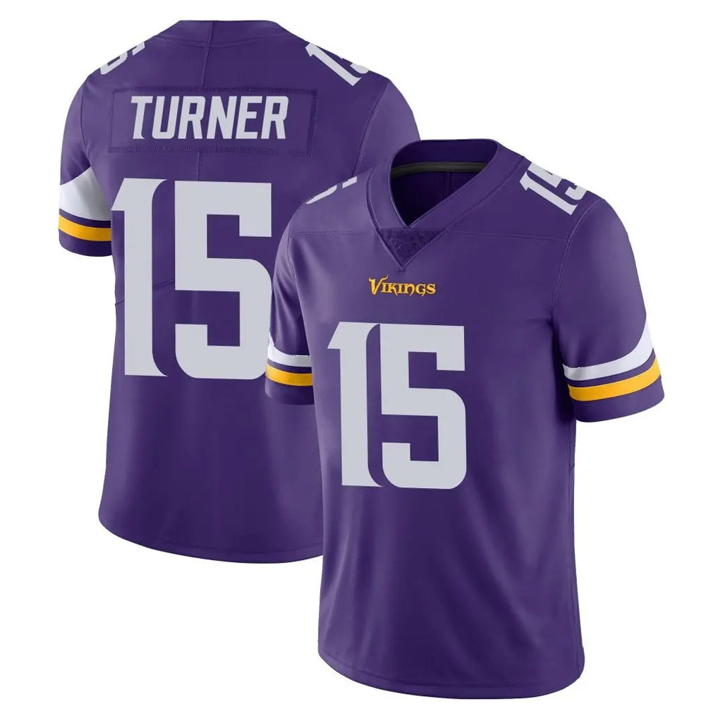 Friene M.Vikings #15 Dallas Turner Player Purple Limited Vapor Untouchable Home Game Stitched Jerseys