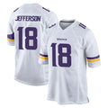 Friene M.Vikings #18 Justin Jefferson Player White Home Game Stitched Jerseys
