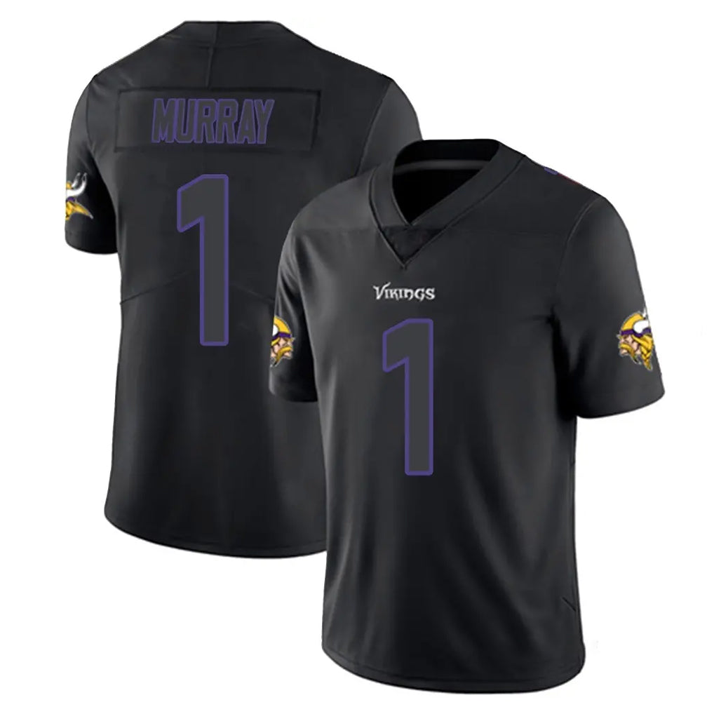 Friene M.Vikings #1 Kyler Murray Player Black Impact LImited Home Game Stitched Jerseys