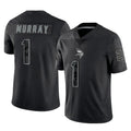 Friene M.Vikings #1 Kyler Murray Player Black Reflective LImited Home Game Stitched Jerseys