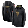 Friene M.Vikings #1 Kyler Murray Player Black Salute to Service Hoodies Limited Game Stitched Jerseys