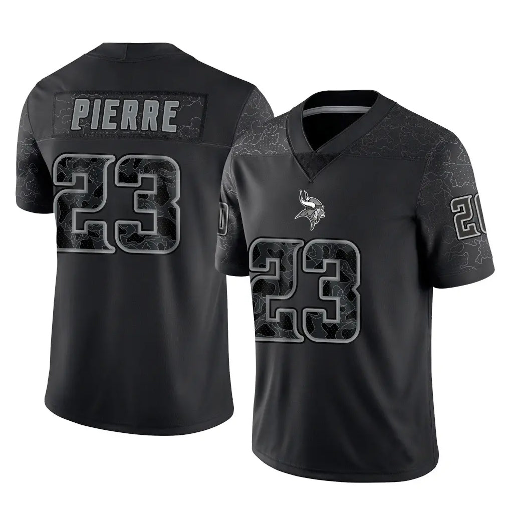 Friene M.Vikings #23 James Pierre Player Black Reflective LImited Home Game Stitched Jerseys