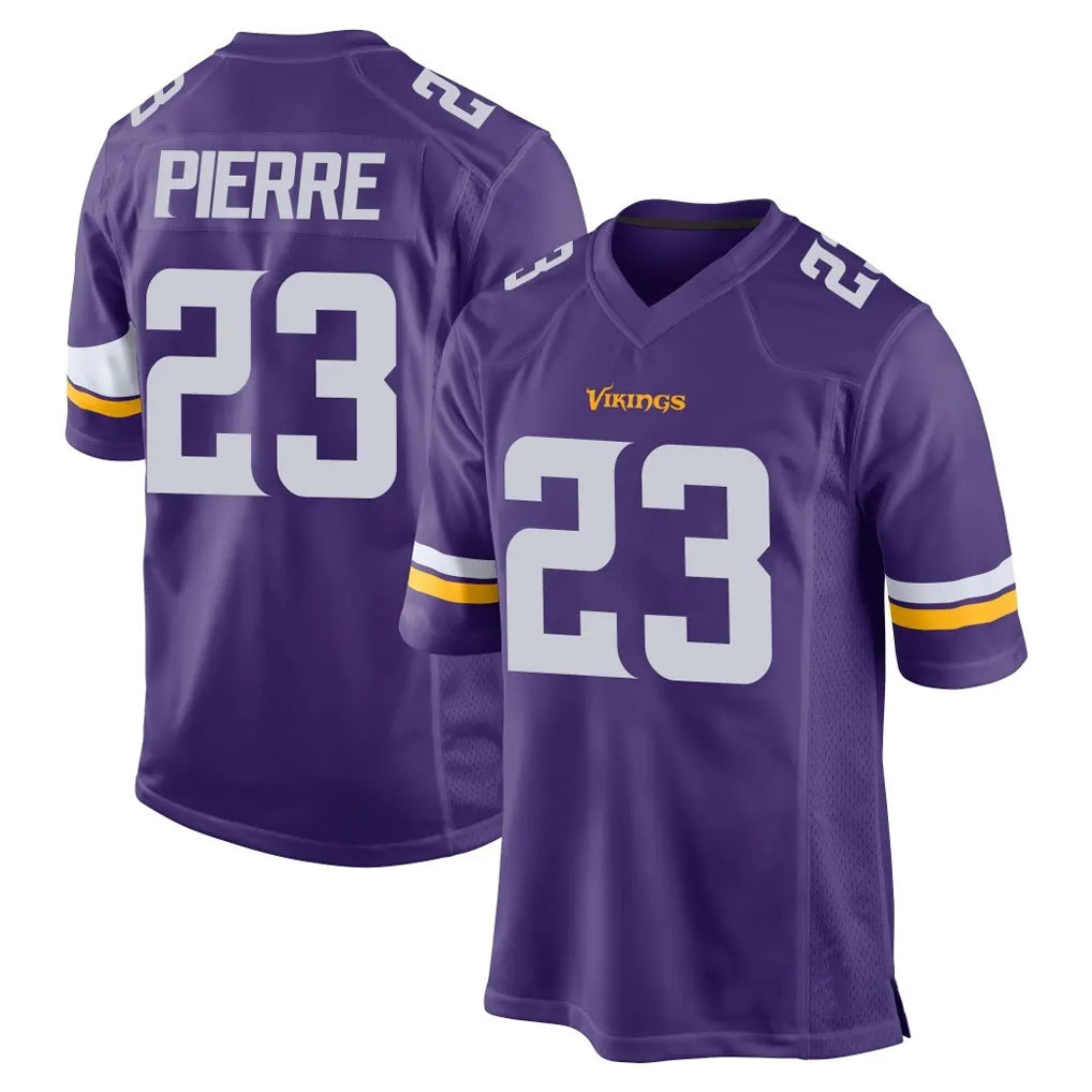 Friene M.Vikings #23 James Pierre Player Purple Home Game Stitched Jerseys